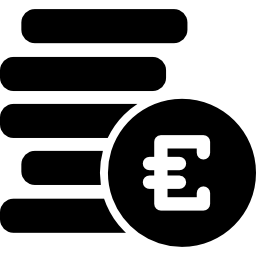 Euro coins stack icon