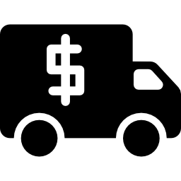 Dollars money truck transport icon