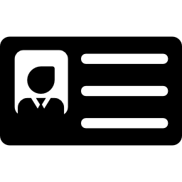 Personal card of contact data icon