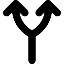 bifurcación de flecha hacia arriba icono