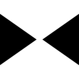 twee tegenover elkaar liggende driehoekige pijlen die naar het midden wijzen icoon