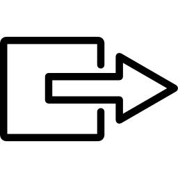 Logout outlined arrow and square icon