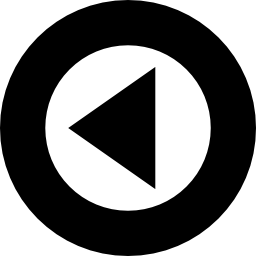 Left back arrow in circular button icon