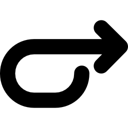 freccia destra curva icona