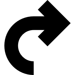 오른쪽을 가리키는 곡선 화살표 icon