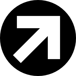 flecha superior derecha en botón circular icono