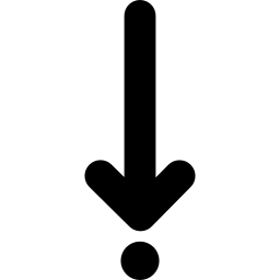 rechte pijl naar beneden die naar een punt wijst icoon