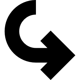 오른쪽을 가리키는 곡선 화살표 icon