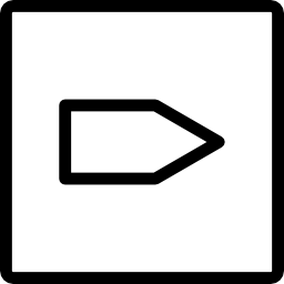 rechts pijl vierkante knop overzicht icoon