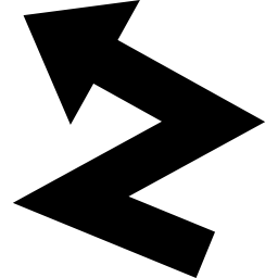 Zig zag upper right arrow icon