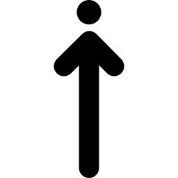 flecha hacia arriba apuntando un punto icono