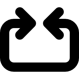 flecha doble en un contorno rectangular icono