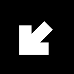 pfeil nach unten in der quadratisch gefüllten schaltfläche icon