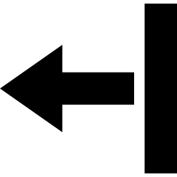 freccia sinistra da una linea verticale icona