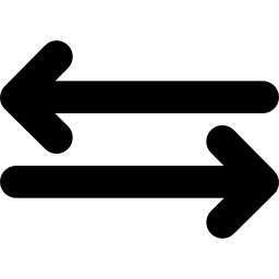 Right and left straight arrows icon