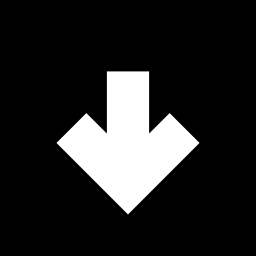 Down arrow in square filled button icon