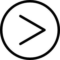 Right arrow in circular button outline icon