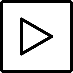 Right arrow triangle in square button outline icon