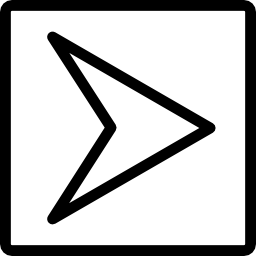 pfeil nach rechts im quadratischen schaltflächenumriss icon