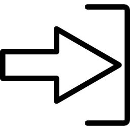 pulsante di interfaccia delineato freccia di accesso icona