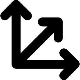flechas agrupadas triples que apuntan hacia la parte superior derecha icono