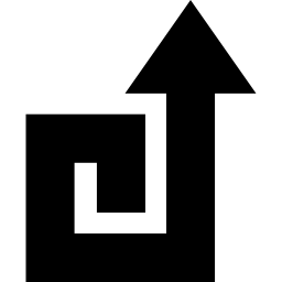 espiral de flecha recta hacia arriba en sentido antihorario icono