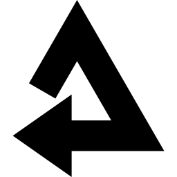 rotazione della freccia triangolare in senso orario icona