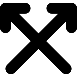 cruz de dos flechas hacia arriba icono