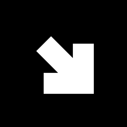 pulsante quadrato con la freccia in basso a destra icona