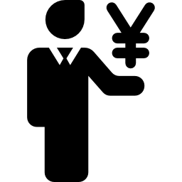 円記号を持って立っているビジネスマン icon