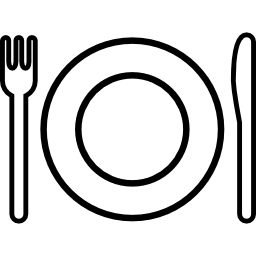 Plate and cutlery outline icon