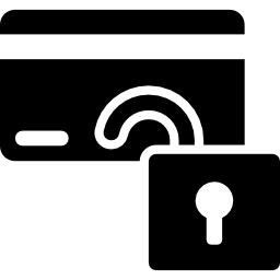 Unlocked security of credit transaction icon
