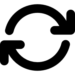 vernieuwen pijlen cirkel met rotatie met de klok mee icoon