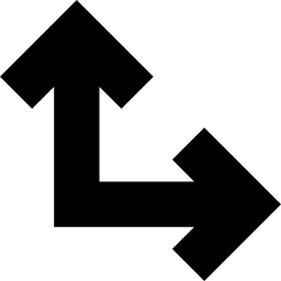 Arrows in right angle icon