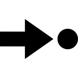 flecha apuntando un círculo icono