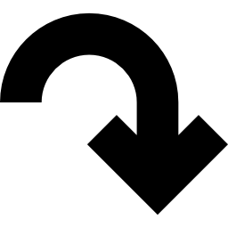 flecha curva hacia abajo icono