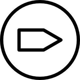 Контур круговой кнопки со стрелкой вправо иконка