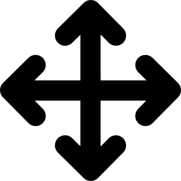 pulsante quattro frecce raggruppate per spostarsi icona