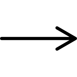 Right arrow of straight thin line icon