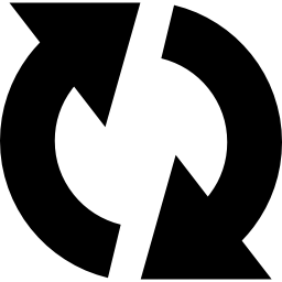 시계 방향으로 회전하는 두 개의 총 화살표 원 icon