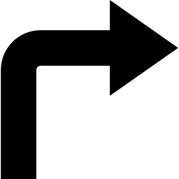 Arrow angle turning to right icon