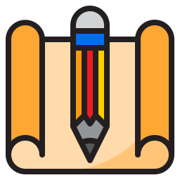 crayon et papier Icône