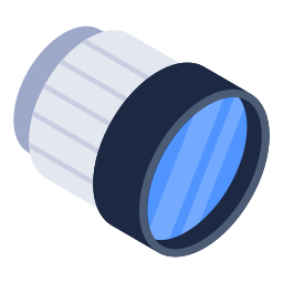 cubierta de lente icono