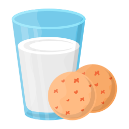 biscoito e leite Ícone