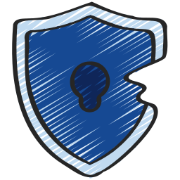 Broken shield icon