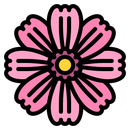 Pink cosmos icon