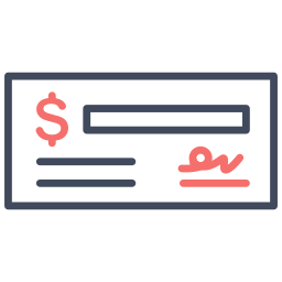 Bank check icon