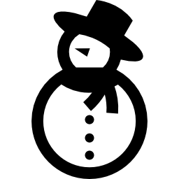 pupazzo di neve con sciarpa e cappello icona