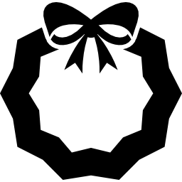 Christmas ornament with ribbon icon