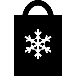 bolsa navideña con copo de nieve icono